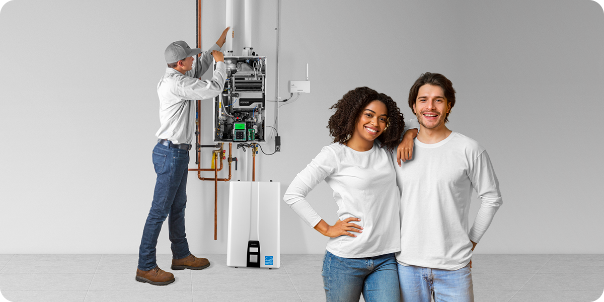 Navian -2-Couple-installation Navian Tankless Water Heater